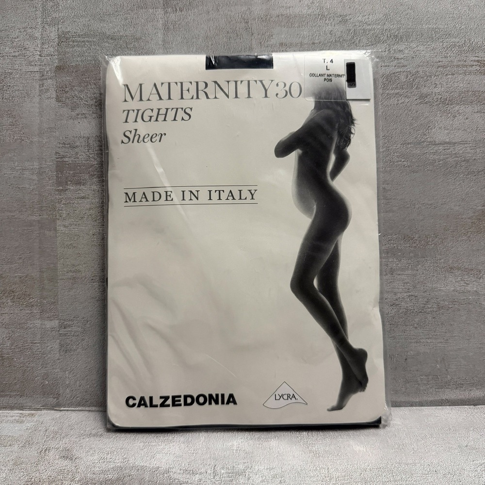 Calzedonia Maternity Tights Sheer 30 T.4 Large - Black‎ - NEW Pantyhose